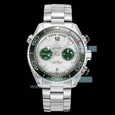 TVS Swiss Copy Omega Seamaster Planet Ocean 600m Green Ceramic Bezel Steel Watch 